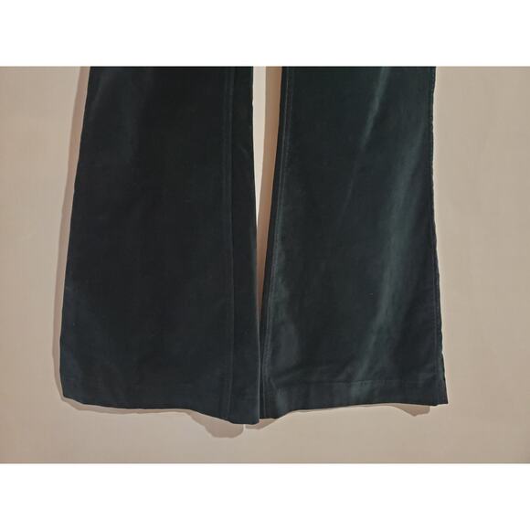 Free People Oxanna Jewel Green Stretch Velvet Flared Pants Womens Size 30 Boho - Picture 6 of 12